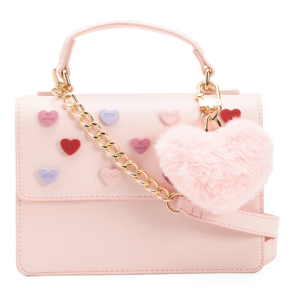 Betsey Johnson Pink Heart-Adorned Mini Bag